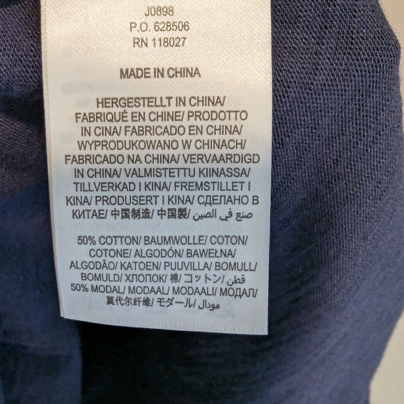 Brand new Boden Romaine Tiered Jersey Dress. Navy w/ Gold Polkadot, size 12 long - Picture 10 of 10